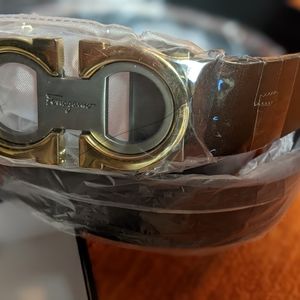 Salvatore Ferragamo belt size 34.  Brown leather